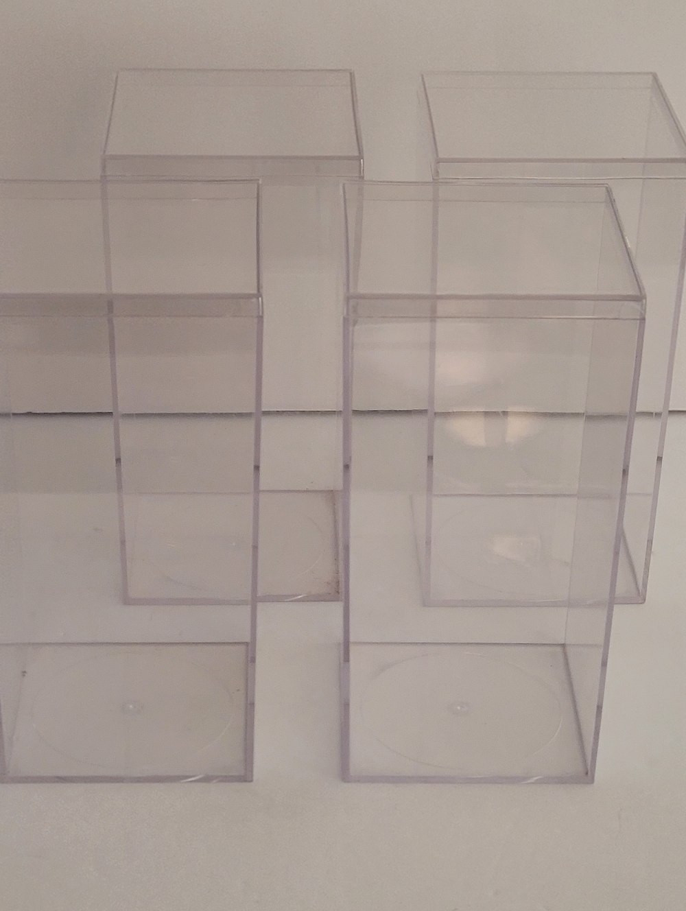 Lot (4) Clear Plastic Display Box Container Case Holder Storage TY Beanie Babies